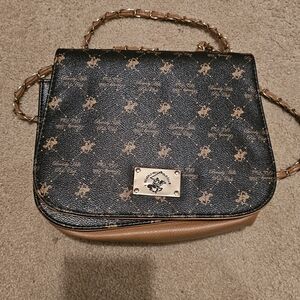 Beverly Hills Polo Club Black and Brown Crossbody Bag